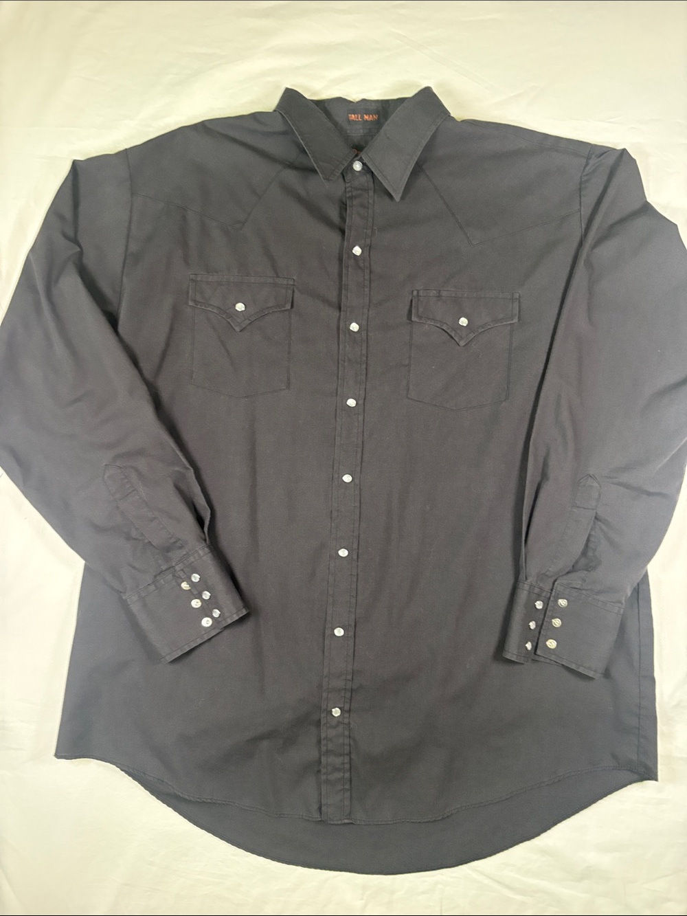 Men's Black Western-Style Snap Button Shirt